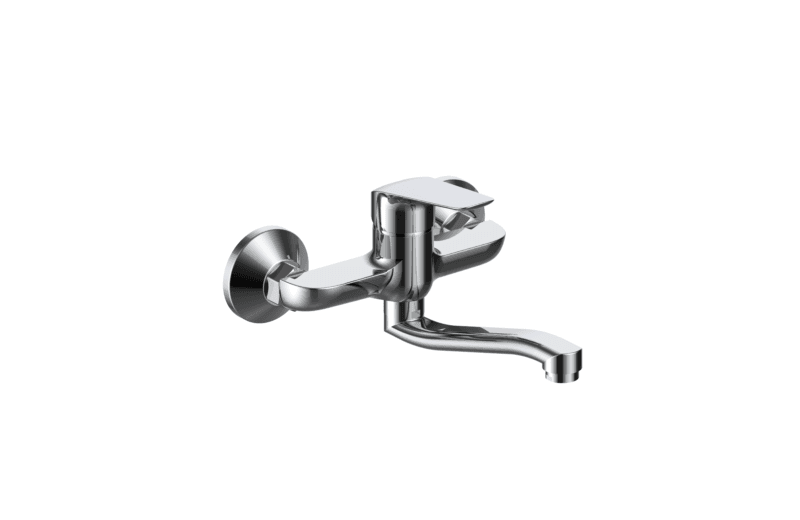 Rosa Chrome Wall Mounted Kitchen Sink Mixer Faucet 6114 - Stylish & Durable