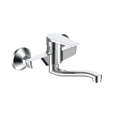Rosa Chrome Square Wall Mounted Kitchen Sink Mixer Faucet 6120 - Stylish & Durable