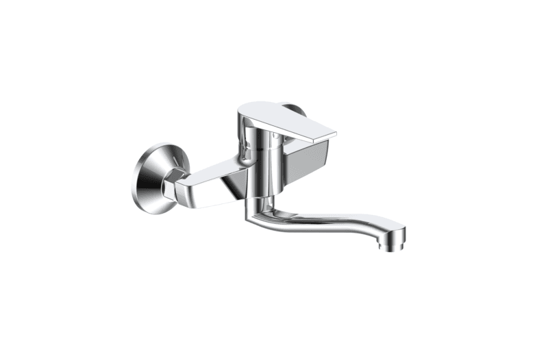 Rosa Chrome Square Wall Mounted Kitchen Sink Mixer Faucet 6120 - Stylish & Durable