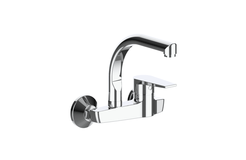 Rosa Chrome Square Wall Mounted Kitchen Sink Mixer Faucet 6121 - Stylish & Durable