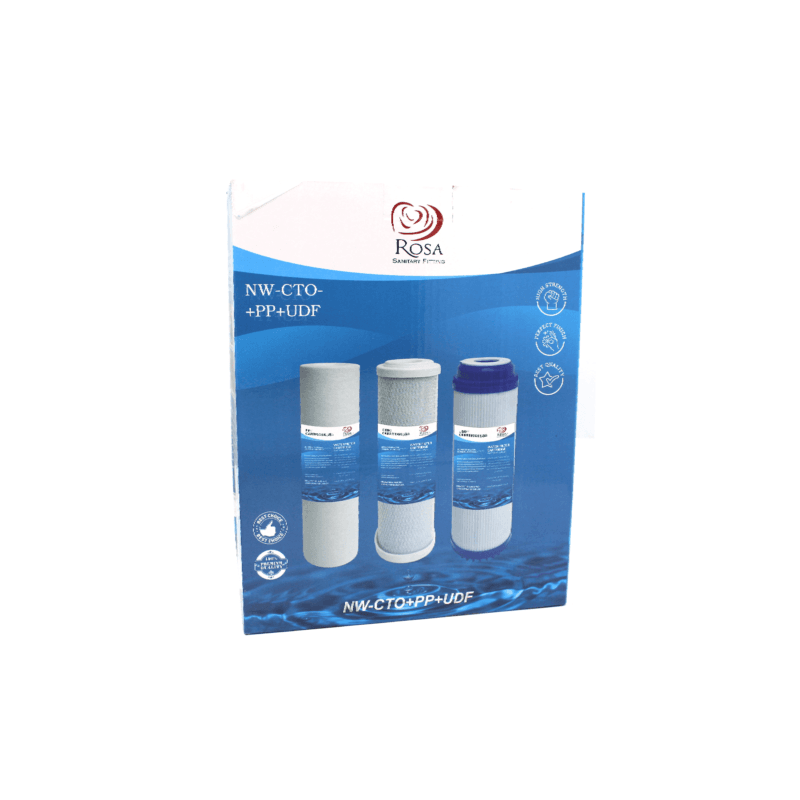 Rosa 3-Stage Water Filter Set - CTO, PP, UDF Filters for Pure Water, Removes Impurities & Chlorine - Image 3
