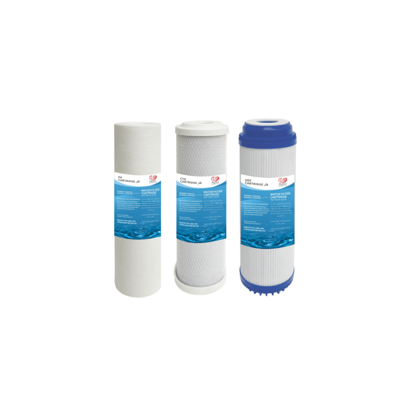 Rosa 3-Stage Water Filter Set - CTO, PP, UDF Filters for Pure Water, Removes Impurities & Chlorine