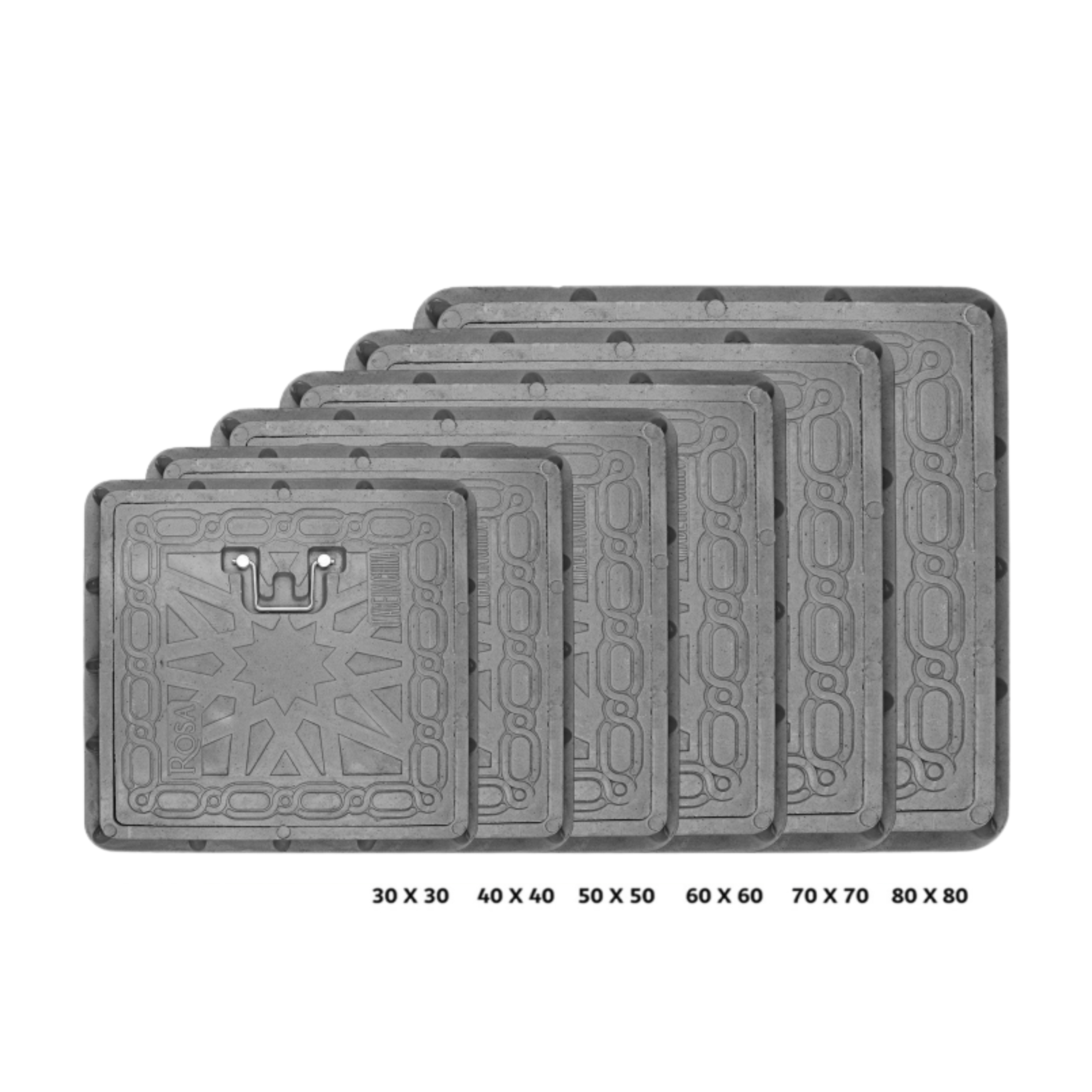 Rosa 30x30 غطاء فيبر رمـادي