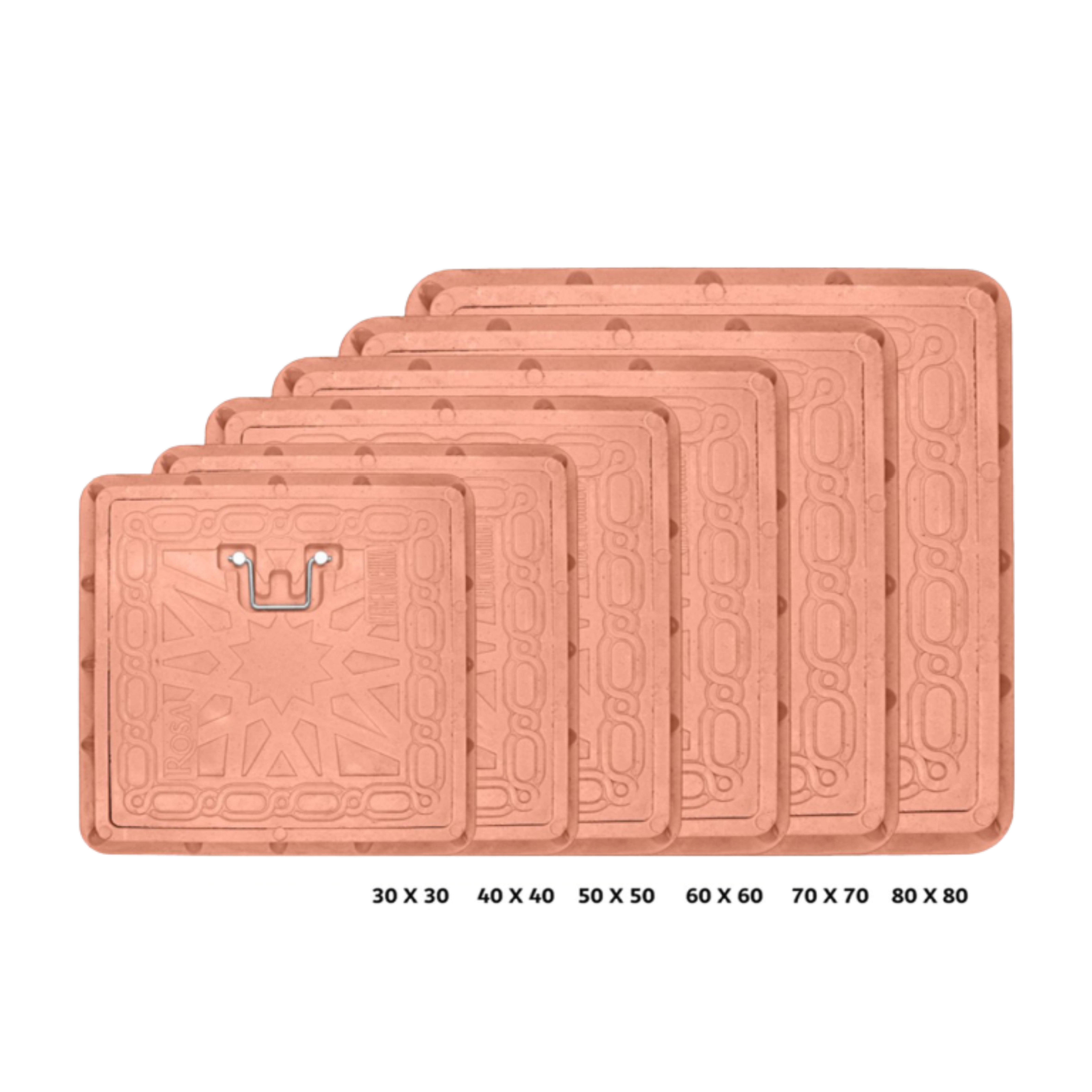 Rosa 60x60 غطاء فيبر احمر