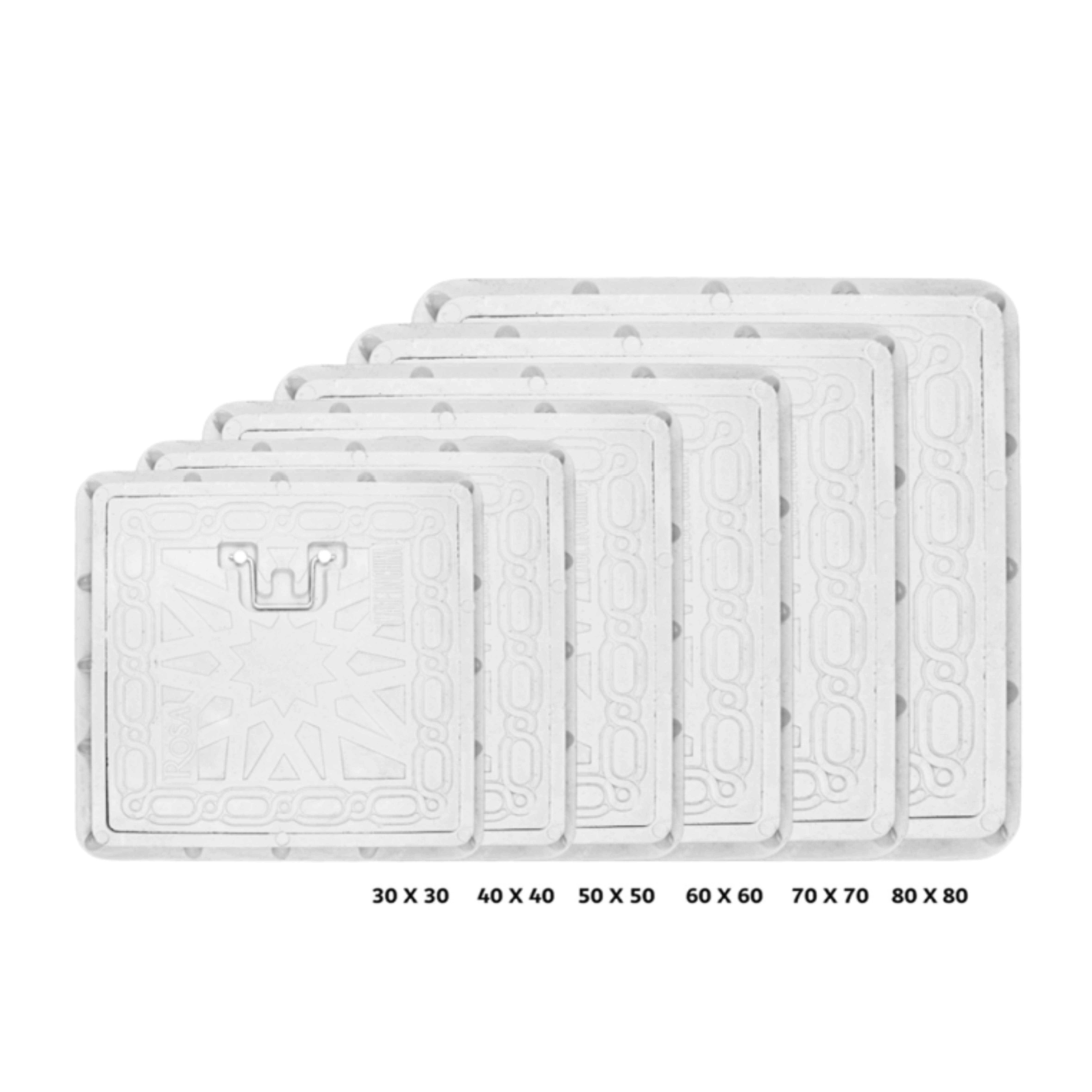 Rosa 70x70 غطاء فيبر ابيض