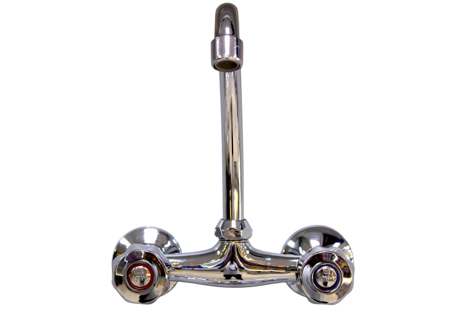 AJWA Bravo Wall Sink Mixer Faucet with Dual Handles, Chrome Finish, Wall Mounted Kitchen & Wash Basin Tap
