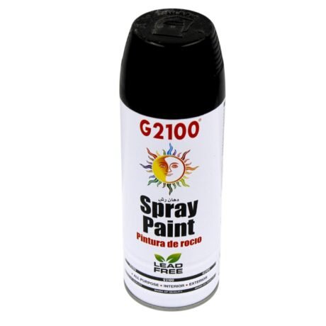 G2100 Black Spray Paint 400ml – Fast Dry Acrylic Aerosol Paint for Metal, Wood, Plastic & Indoor/Outdoor Use